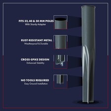 🔥Metal Rotary Ground Spike Soil Socket Washing Outdoor Airer Line Adapter 41mm
