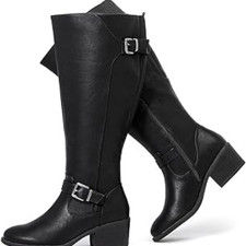 Luoika Women's Size 8 Extra Wide Calf Knee High Boots, Wide Width Round-Toe  