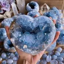 Blue celestite crystal cluster - crystal,