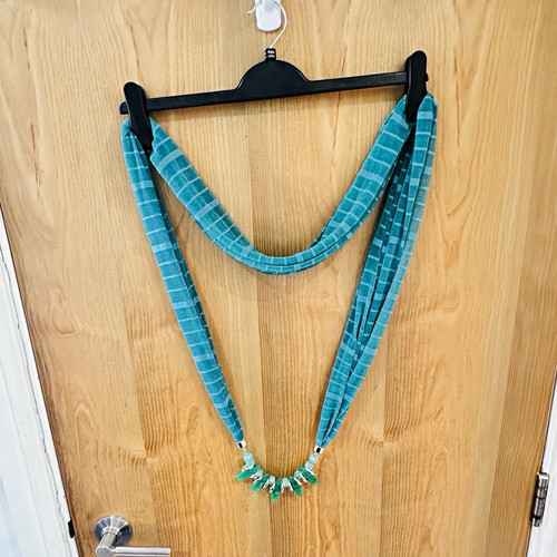 Turquoise fabric beaded - turquoise,