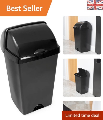 Black 50l kitchen bin - black, with