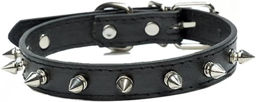 Black spiked leather - black, dog