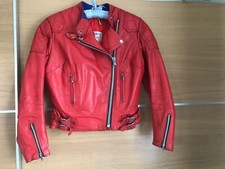 One Owner from New  Genuine Vintage Red  Lewis Leather  Bike Jacket  Size 36”