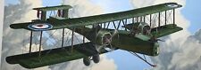 Original Art Painting 15” Vickers Vimy  Biplane  Aircraft Aeroplane WW1 Bi-plane