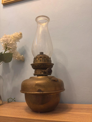 Large antique brass - brass, oil