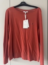 Ladies Orangey Red Boat Neck Jumper From Tommy Hilfiger Size L - BNWT