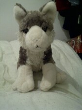Ravensden Supersoft Grey & White Wolf Soft Toy 11" Long Sitting