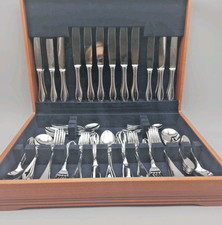 56 Piece Carrs Canteen Cutlery in Stainless Steel 18/10 in Wooden Box (B31)