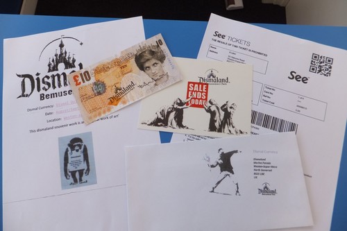 Banksy signed tenner - , &