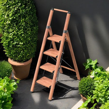 Aluminium folding step ladder - aluminium,
