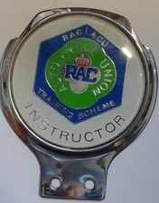 VINTAGE RAC CAR BADGE AUTO CYCLE UNION  INSTRUCTOR