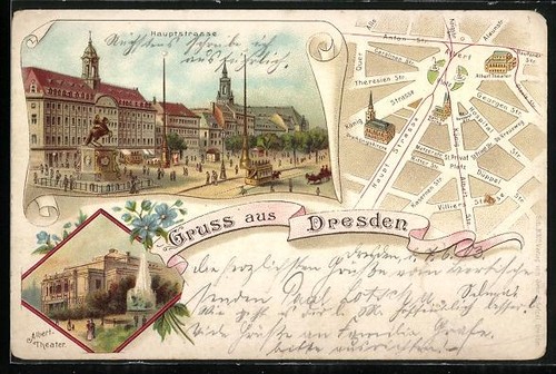 Lithograph dresden neustadt - lithograph, dresden-neustadt