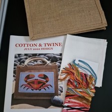 Emily Peacock Cotton & Twine Bag Cross Beach Crab Stitch Kit Unused