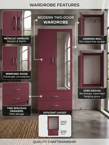 Door wardrobe with - door,
