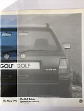 VW Golf Car Sales Brochure 1994 Estate Models with Spec Sheet Petrol & Diesel