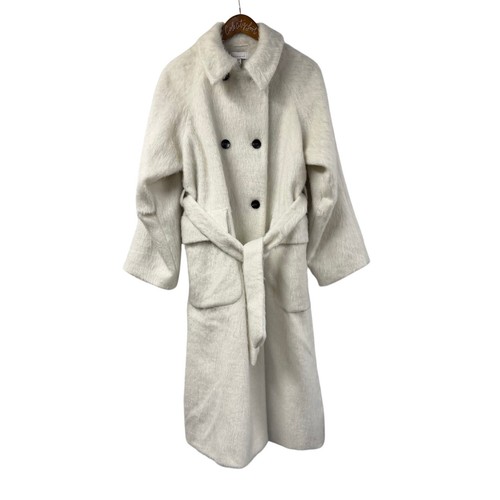 White fuzzy full length - length, trench