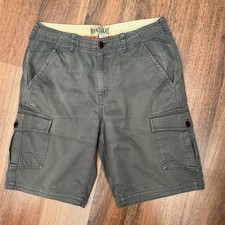 Men’s Mantaray Grey/Khaki Colour Cargo Utility Cotton Shorts Size W 34” VGC