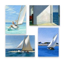 4 x Edward Hopper Seascapes Boats Sailing Picture Painting Poster Print Prints
