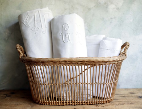 Antique french basket wicker - antique,
