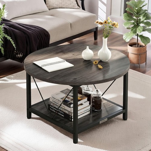 Contemporary grey round - grey, coffee
