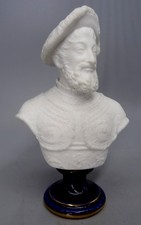 Excellent 19th C Dore Sevres 14.5 cm Porcelain Bust of King Henry IV Dated 1895