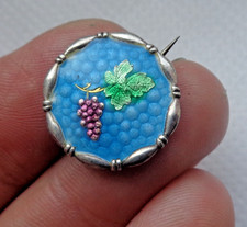 ARTS & CRAFTS CHARLES HORNER? c1910 SOLID SILVER & ENAMEL BROOCH