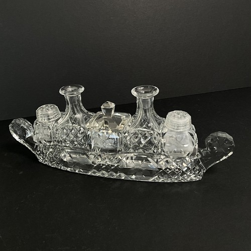 Vintage glass cruet set pc - glass,