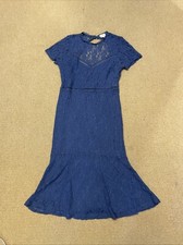 DEE ELLY Purple Lace Open Back