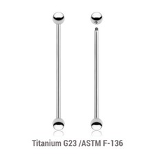 Highly polished G23 titanium Industrial Scaffold Bar Barbell Ear Piercing Silver