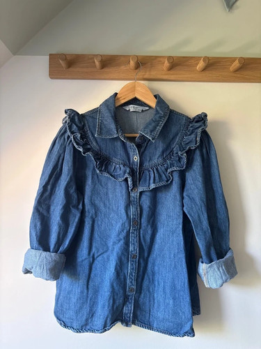 Primark blue denim ruffle - primark,
