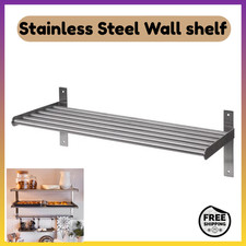 IKEA GRUNDTAL Wall Shelf Stainless Steel Bathroom Kitchen Storage Rack 57cm New