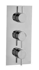 Chrome Concealed Thermostatic Shower Valve With Round Controls & 3 Outlet