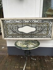 LARGE STAINED GLASS FRONT DOOR FANLIGHT OVERDOOR PANEL PERIOD WINDOW ANTIQUE OLD