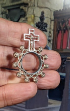 Vintage Rosary Ring, Alloy, in