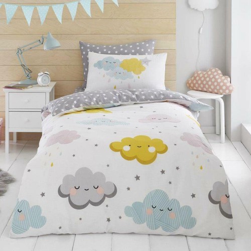 Smiley clouds single duvet - clouds,