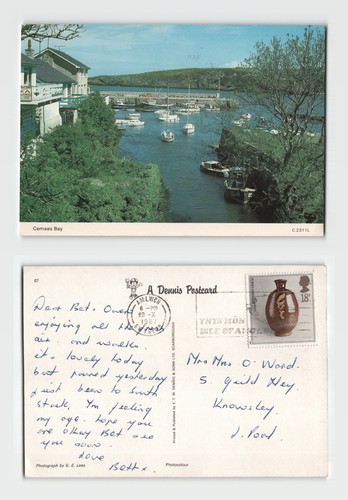 Postcard cemaes bay harbour - postcard,