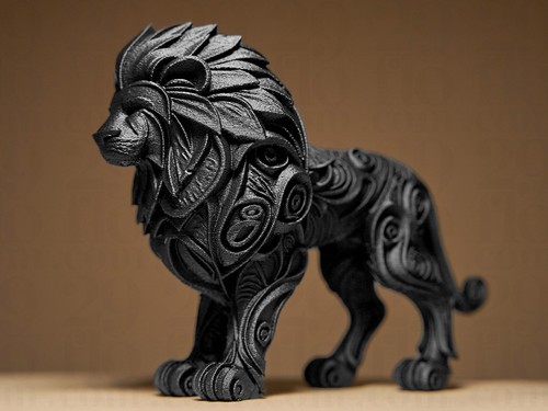 Modern geometric lion ornament - lion,