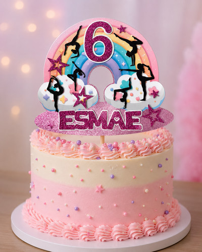 Gymnastics cake topper - cake,