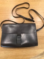 Barbara Wiggins Chocolate Brown Leather Satchel/Cross Body  Bag