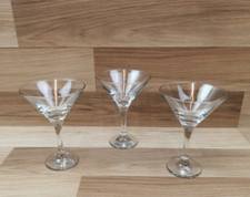 3 x Clear Glass Cocktail Martini Glasses 15cm Tall