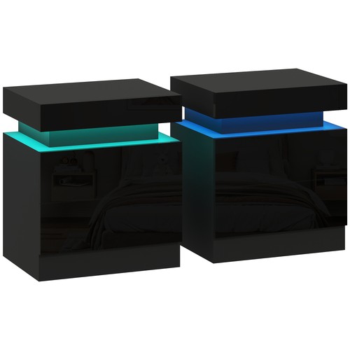 Homcom high gloss bedside - gloss,