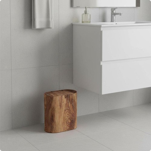 Wood grain lid trash - wood, bin