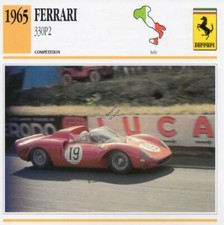 1965 FERRARI 330P2 Racing Classic Car Photo/Info Maxi Card