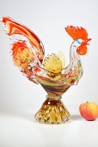 Beautiful large glass rooster - glass,