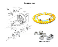 Rear sprocket nuts Kawasaki