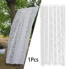 White Lace Flower Net Curtains