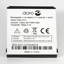DORO SHELL01A BATTERY FOR DORO 605 610 611 632 622 520X 409 410 800mAh