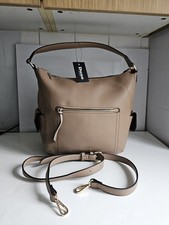 DUNE LONDON DESIGNER WOMENS TAUPE VEGAN/ FAUX SATCHEL LARGE SHOULDER HANDBAG NEW