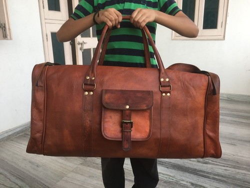 Leather bag travel weekend - bag,