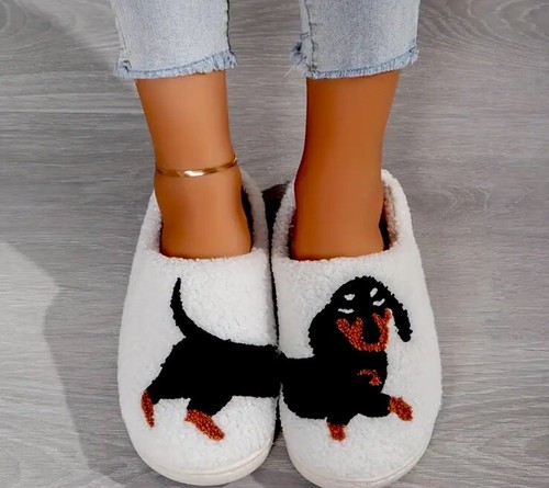 Ladies cute dog - cute, slippers